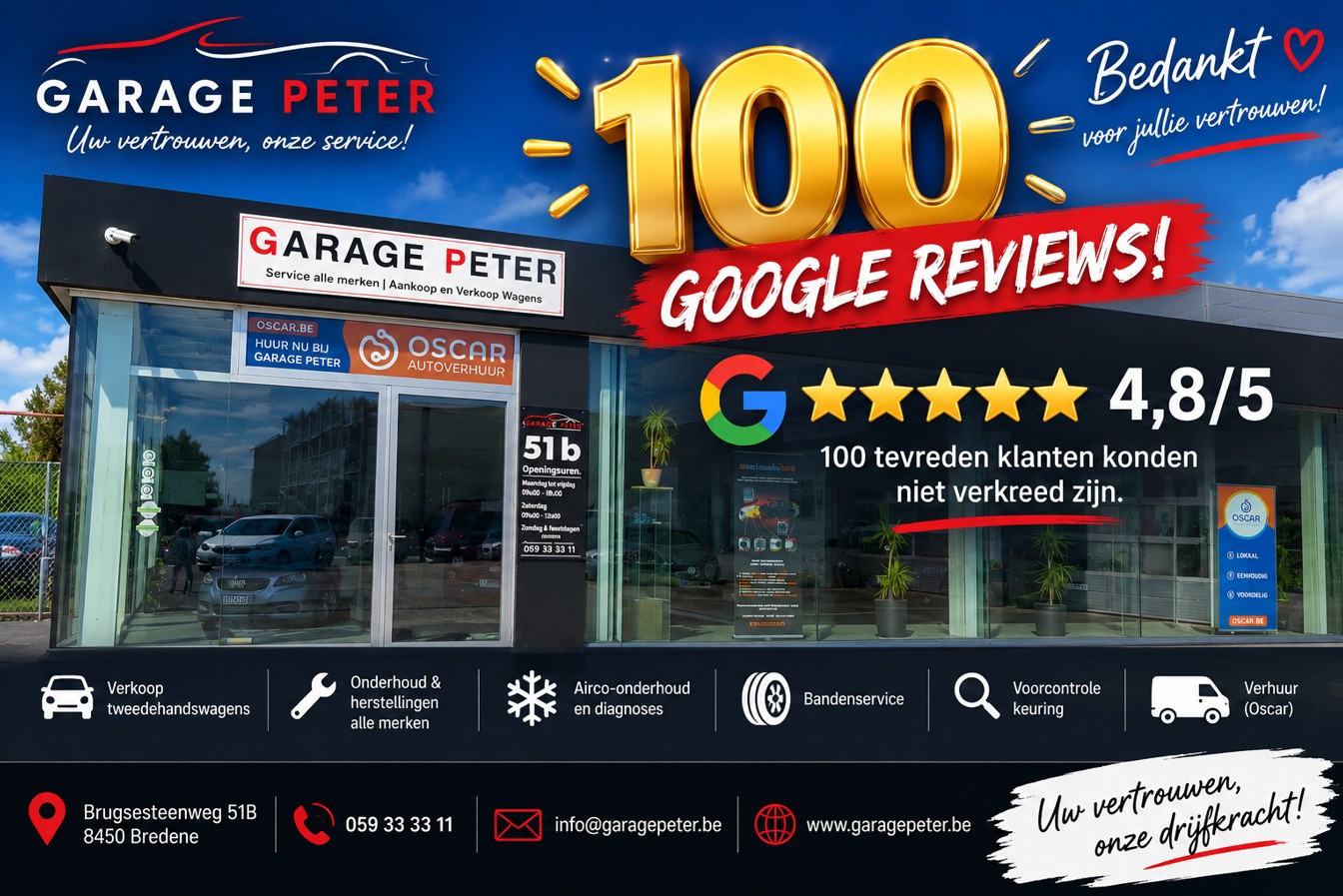 Garage Peter bereikt 100 Google-reviews!